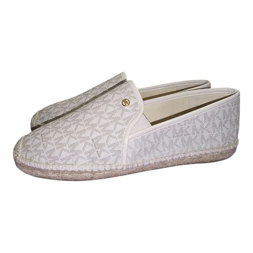 Michael Kors Women's Cream Logo Espidrille‎ Slip-On Shoes Size 10 New